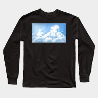 Over the Cumulonimbus Clouds Landscape Painting - Relaxing Scenery Design Long Sleeve T-Shirt